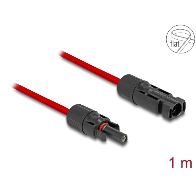 DeLOCK DL4 Solar Flat Cable male to female 1 m red