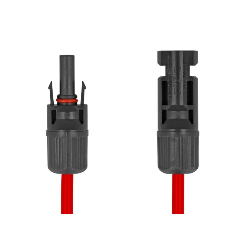 DeLOCK DL4 Solar Flat Cable male to female 1 m red