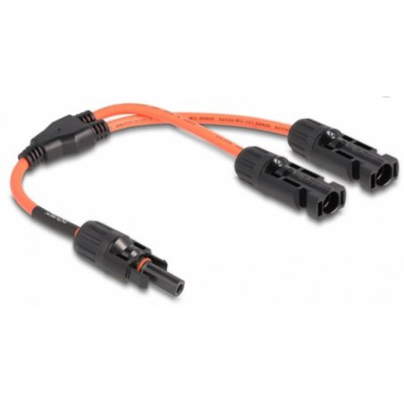 Delock DL4 Solar Splitter Kabel 1 x Buchse zu 2 x Stecker 30 cm rot