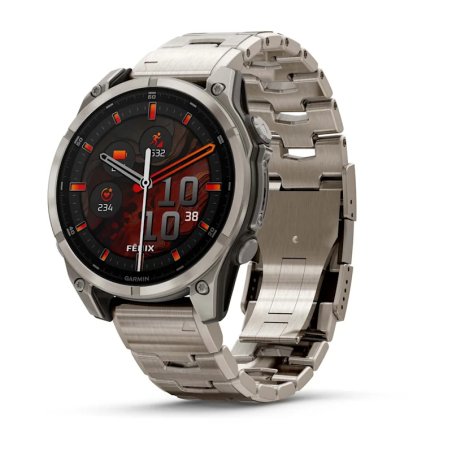 Garmin Fenix 8 3.56 cm (1.4") AMOLED 47 mm Digital 454 x 454 pixels Touchscreen Titanium Wi-Fi GPS (satellite)