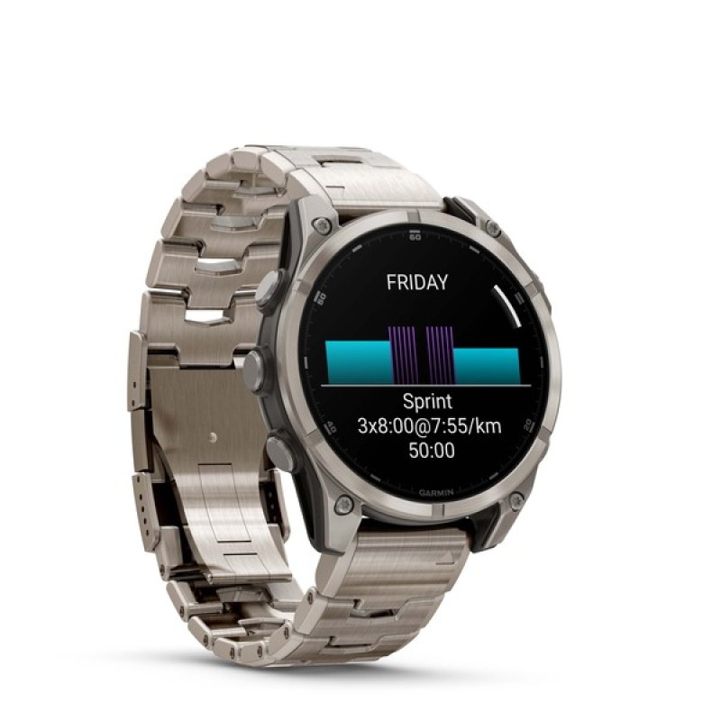 Garmin Fenix 8 3.56 cm (1.4") AMOLED 47 mm Digital 454 x 454 pixels Touchscreen Titanium Wi-Fi GPS (satellite)