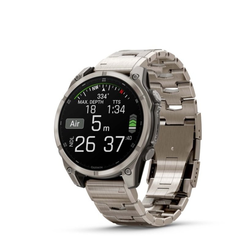 Garmin Fenix 8 3,56 cm (1.4") AMOLED 47 mm Numérique 454 x 454 pixels Écran tactile Titane Wifi GPS (satellite)