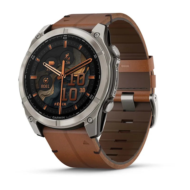 Garmin Fenix 8 3,56 cm (1.4") AMOLED 51 mm Numérique 454 x 454 pixels Écran tactile Titane Wifi GPS (satellite)