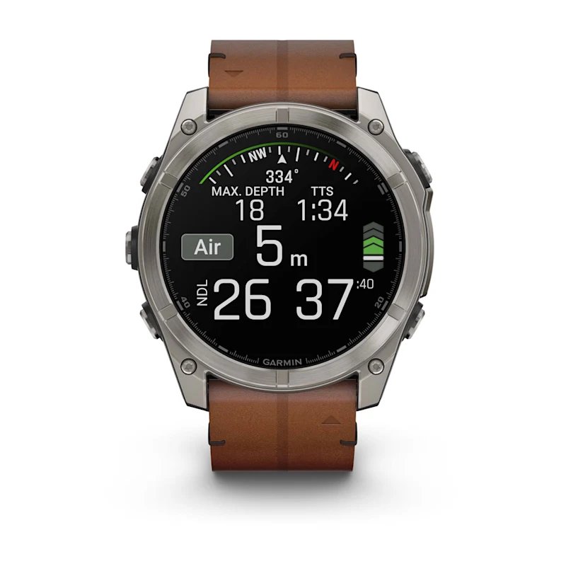 Garmin Fenix 8 3.56 cm (1.4") AMOLED 51 mm Digital 454 x 454 pixels Touchscreen Titanium Wi-Fi GPS (satellite)