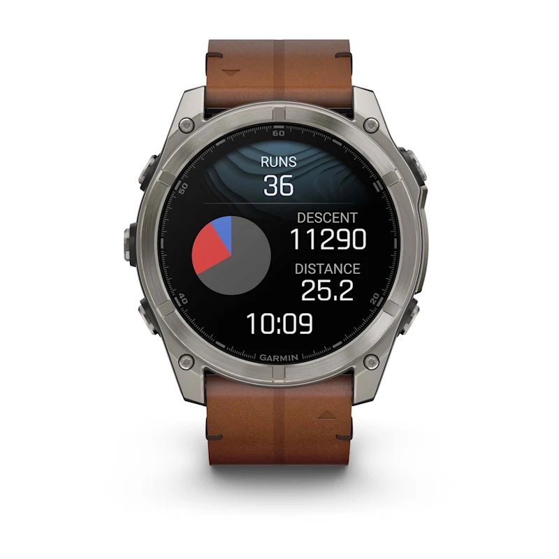 Garmin Fenix 8 3,56 cm (1.4") AMOLED 51 mm Numérique 454 x 454 pixels Écran tactile Titane Wifi GPS (satellite)