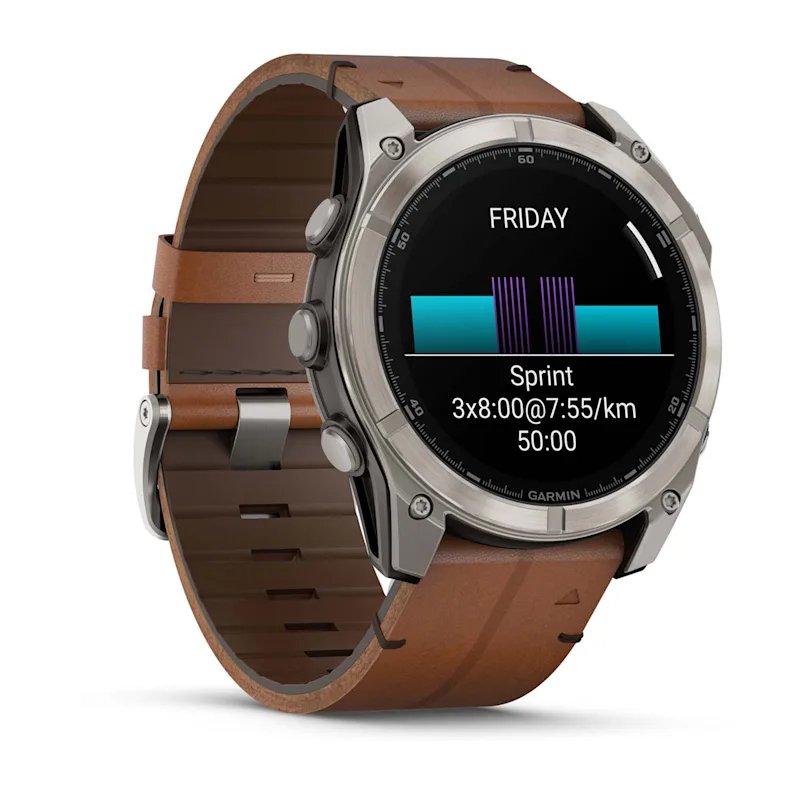 Garmin Fenix 8 3,56 cm (1.4") AMOLED 51 mm Numérique 454 x 454 pixels Écran tactile Titane Wifi GPS (satellite)