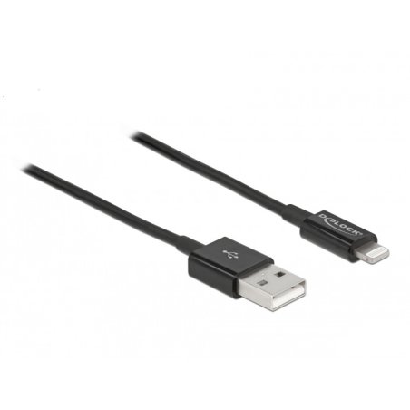 DeLOCK USB data and power cable for iPhone, iPad, iPod black 1 m