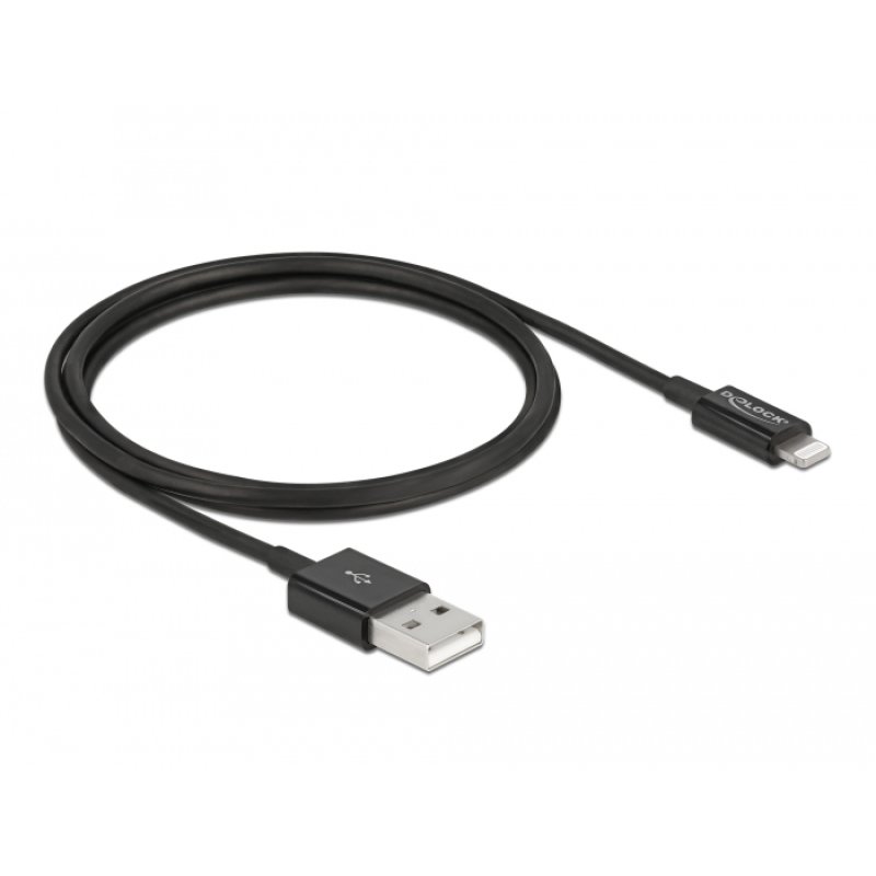 Delock USB Daten- und Ladekabel für iPhone™, iPad™, iPod™ schwarz 1 m