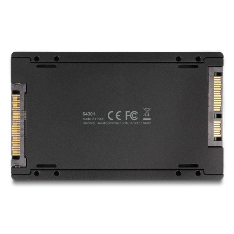 Delock Konverter M.2 Key M NVMe SSD zu U.2 oder M.2 Key B SATA SSD zu SATA - werkzeugfrei