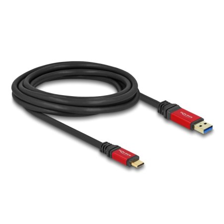 DeLOCK USB 10 Gbps Cable USB Type-A male to USB Type-C male 3 m red metal