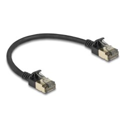 DeLOCK Câble de réseau RJ45 Cat.8.1 F/FTP Slim Pro, 0,25 m, noir