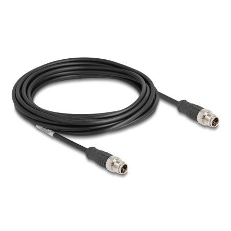 DeLOCK M12 Cable X-coded 8 pin male to male PVC 5 m