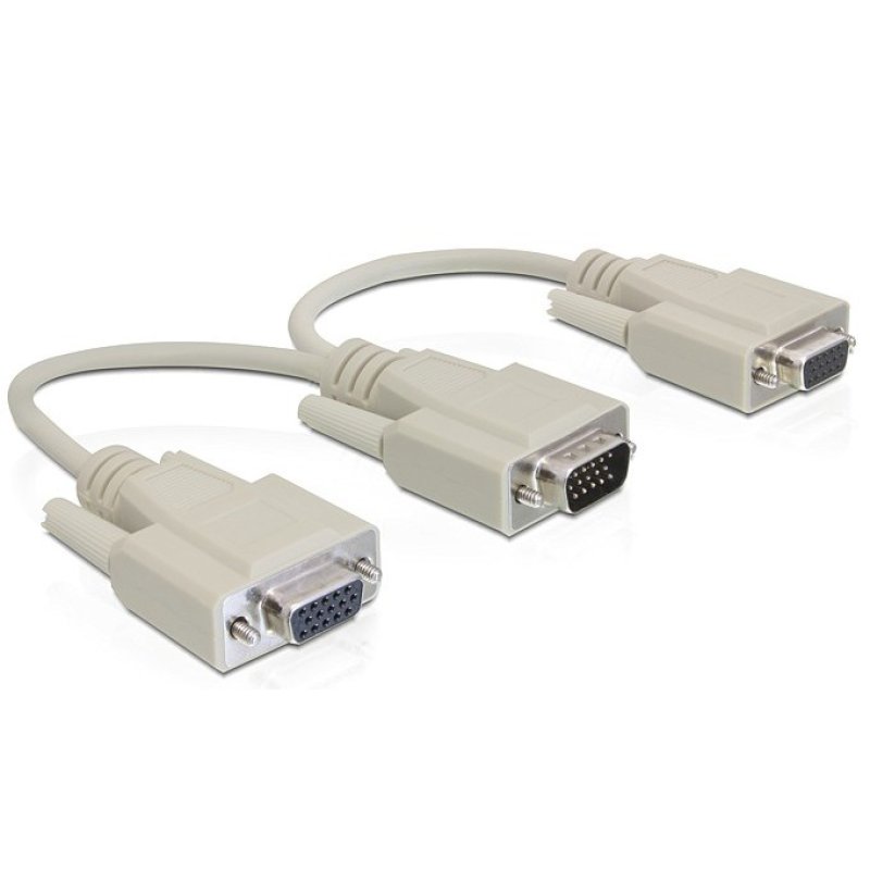 DeLOCK VGA/2 x VGA VGA cable 0.2 m VGA (D-Sub) 2 x VGA (D-Sub) Beige