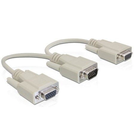 DeLOCK VGA/2 x VGA VGA cable 0.2 m VGA (D-Sub) 2 x VGA (D-Sub) Beige