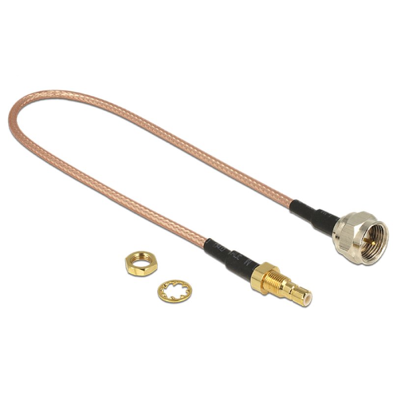 Delock Antennenkabel F Stecker SMB Buchse zum Einbau RG-316 25 cm