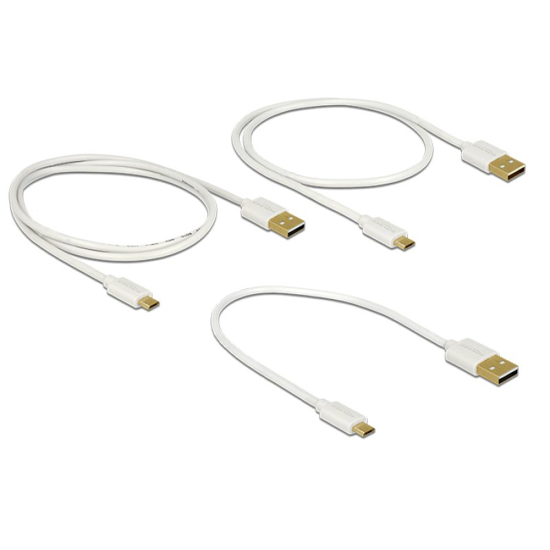 DeLOCK 83679 câble USB USB 2.0 USB A Micro-USB B Blanc