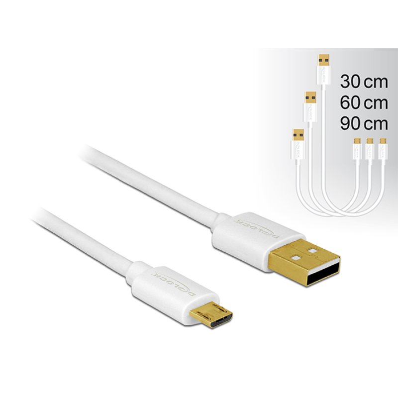 DeLOCK 83679 USB cable USB 2.0 USB A Micro-USB B White