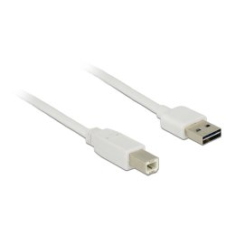 DeLOCK 1m, USB2.0-A/USB2.0-B USB cable USB A USB B White