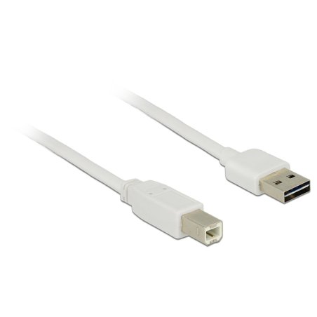 DeLOCK 1m, USB2.0-A/USB2.0-B USB cable USB A USB B White