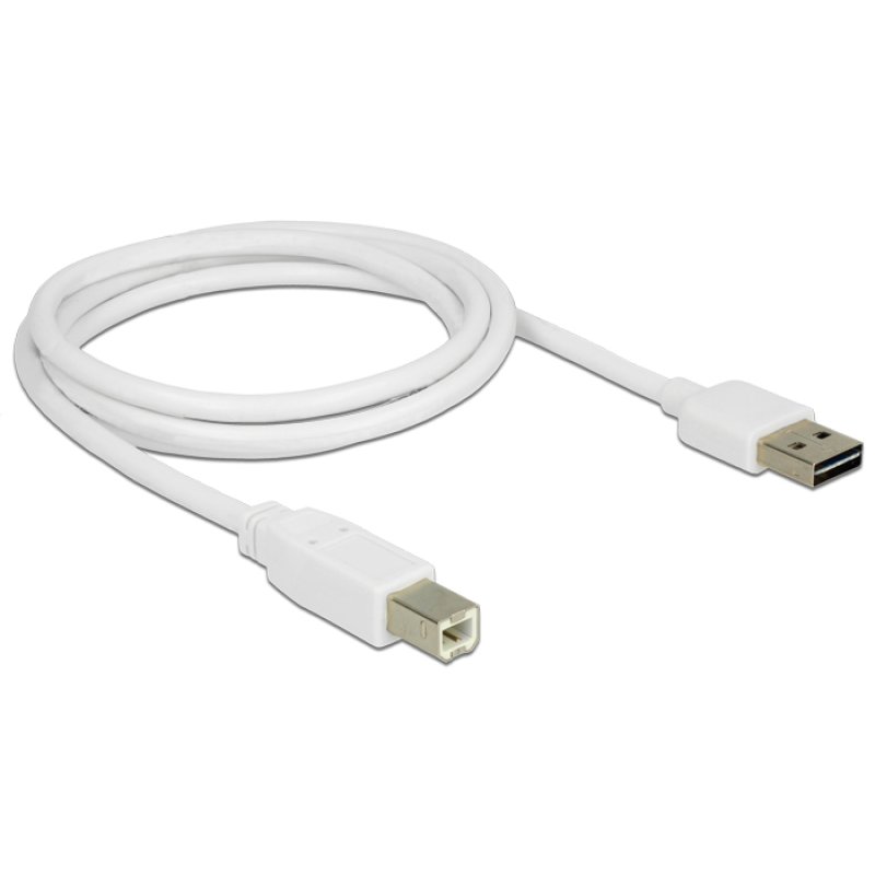 Delock Kabel EASY-USB 2.0 Typ-A Stecker USB 2.0 Typ-B Stecker 1 m weiß