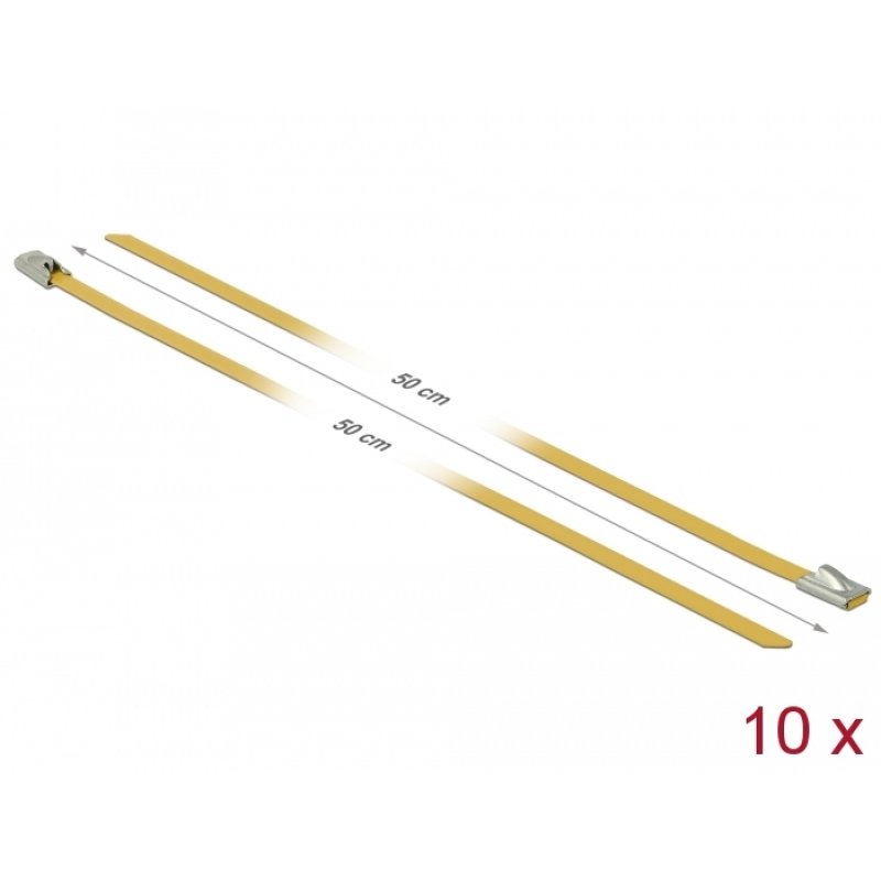 DeLOCK 18788 cable tie Steel Yellow 10 pc(s)