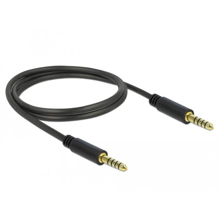 Delock Klinkenkabel 4,4 mm 5 Pin Stecker zu Stecker 1 m schwarz