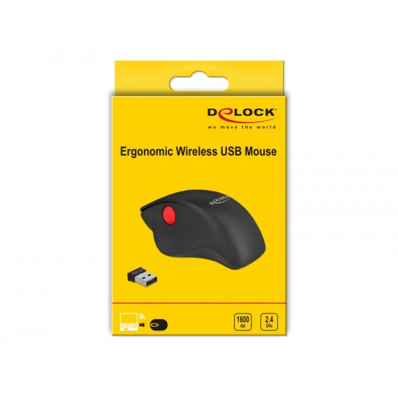 DeLOCK 12598 mouse Office Right-hand Bluetooth USB Type-A 1600 DPI