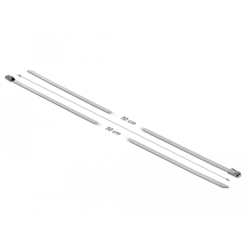 Delock Edelstahlkabelbinder L 500 x B 4,6 mm 10 Stück