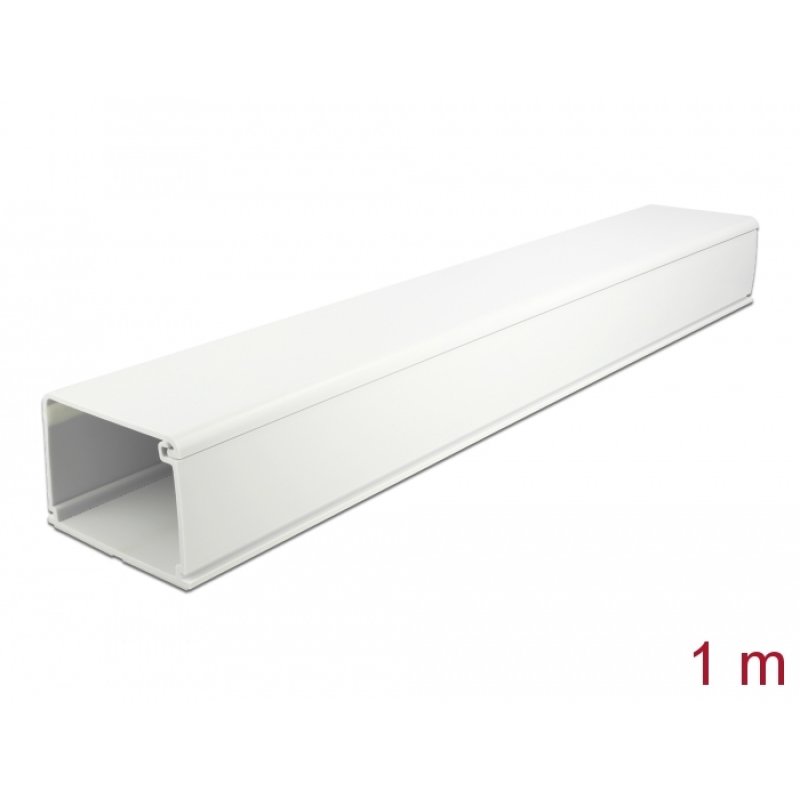 DeLOCK Conduite de câble avec capot 83 x 54 mm - longueur 1 m, blanc