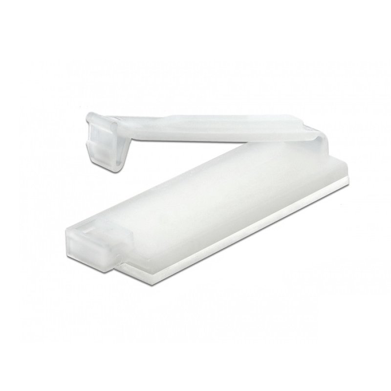 DeLOCK Cable holder with locking clip self-adhesive natural 10 pieces