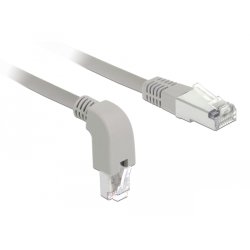 Delock Netzwerkkabel RJ45 Cat.6 S/FTP unten gewinkelt / gerade 1 m