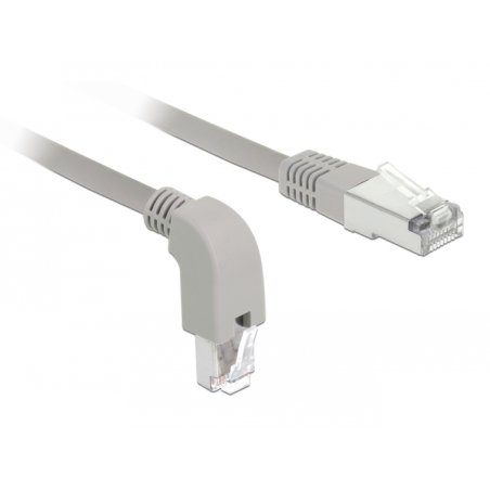 Delock Netzwerkkabel RJ45 Cat.6 S/FTP unten gewinkelt / gerade 1 m
