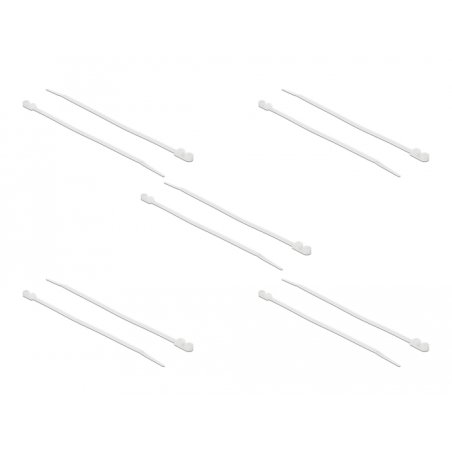 DeLOCK 18945 serre-câbles Attache-câble à entrée parallèle Polyamide Blanc 10 pièce(s)