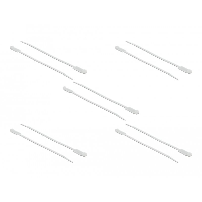 DeLOCK 18956 serre-câbles Attache-câble à entrée parallèle Polyamide Blanc 10 pièce(s)