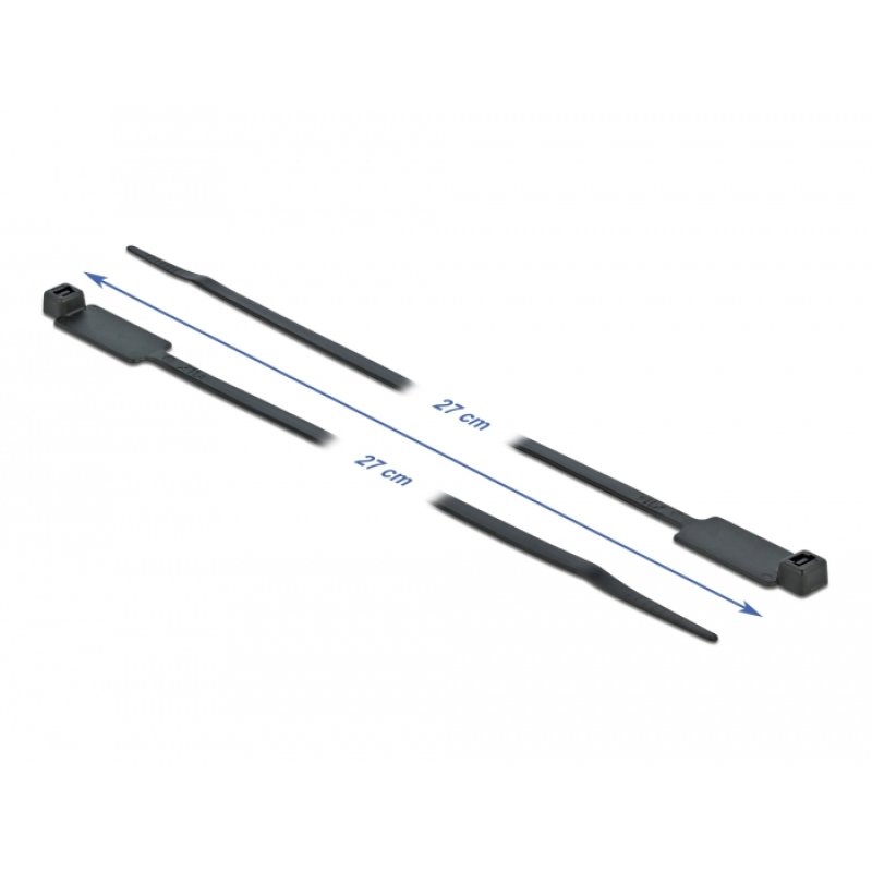 Delock Kabelbinder mit Beschriftungsfeld L 300 x B 4,8 mm schwarz 10 Stück