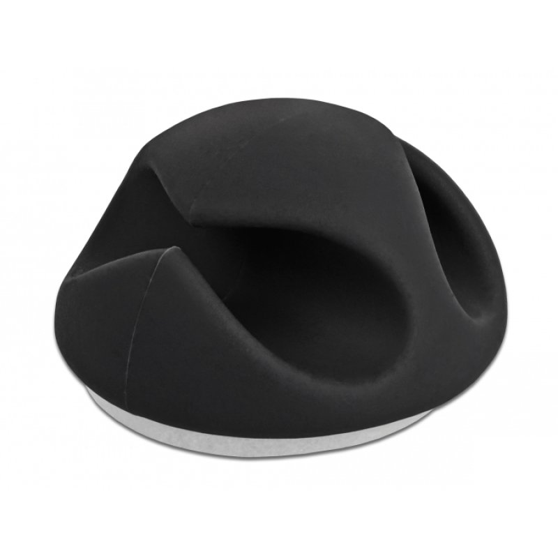 DeLOCK Set de 6 porte-câbles avec 2 prises de rétention noir