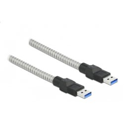 DeLOCK Câble USB 3.2 Gen 1 Type-A mâle à Type-A mâle avec enveloppe métallique, 1 m