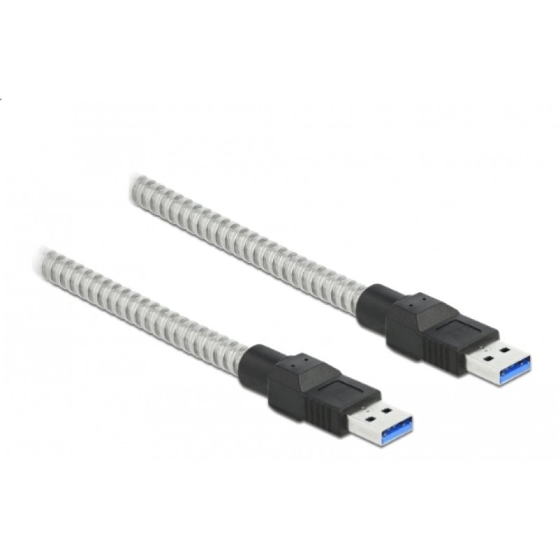 Delock USB 5 Gbps Kabel Typ-A Stecker zu Typ-A Stecker mit Metallmantel 1 m