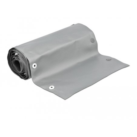 Delock Kabelschutzschlauch mit Knopfverschluss hitzebeständig 2 m x 50 mm grau / schwarz