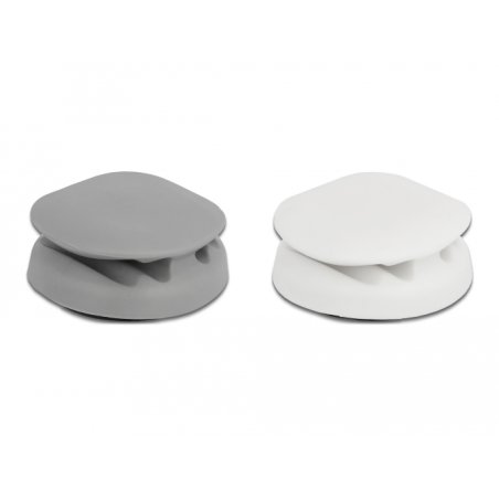 DeLOCK Cable Holder self-adhesive with 4 feed-throughs Set 2 pieces