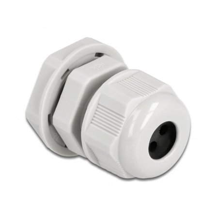 DeLOCK Cable Gland PG9 for round cable with three cable entries grey 2 pieces