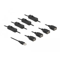 DeLOCK Cable USB Type-A male to 4 x USB Type-A female with switch 1 m