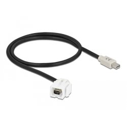 Delock Keystone Modul mini DisplayPort Buchse 110° mini DisplayPort Stecker mit Kabel weiß
