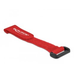 DeLOCK Hook-and-loop cable tie with loop L 150 x W 20 mm red 5 pieces