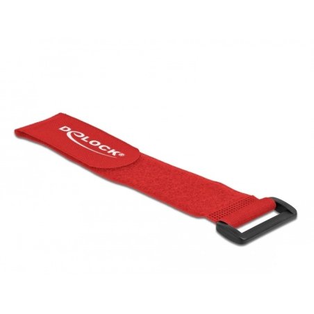 DeLOCK Serre-câbles à scratch avec boucle de L 280 x l 38 mm, rouge, 3 pièces