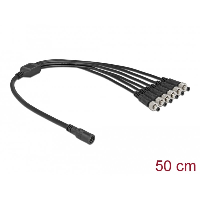 DeLOCK DC Splitter Cable 5.5 x 2.1 mm 1 x female to 6 x male screwable