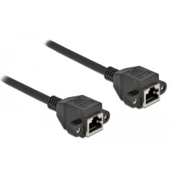 Delock Netzwerk Verlängerungskabel S/FTP RJ45 Buchse zu RJ45 Buchse Cat.6A 5 m schwarz