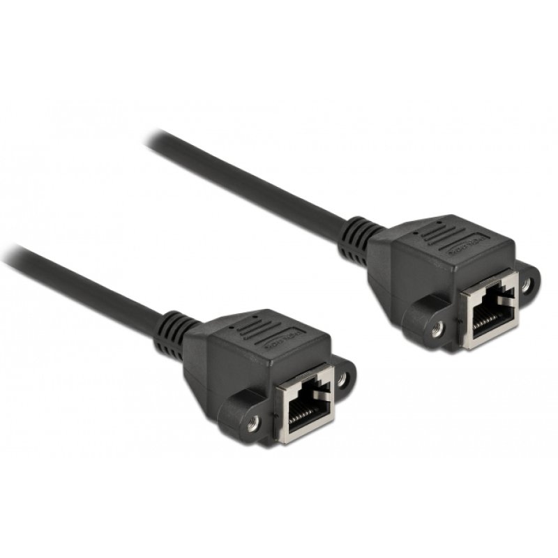 DeLOCK Rallonge de réseau S/FTP RJ45 femelle à RJ45 femelle, Cat.6A, 5 m, noir