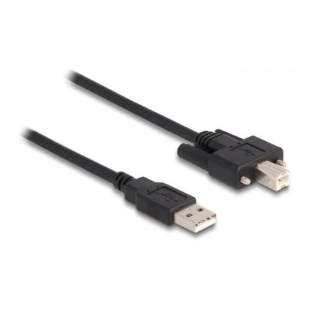 Delock Kabel USB 2.0 Typ-A Stecker zu Typ-B Stecker mit Schrauben 0,5 m
