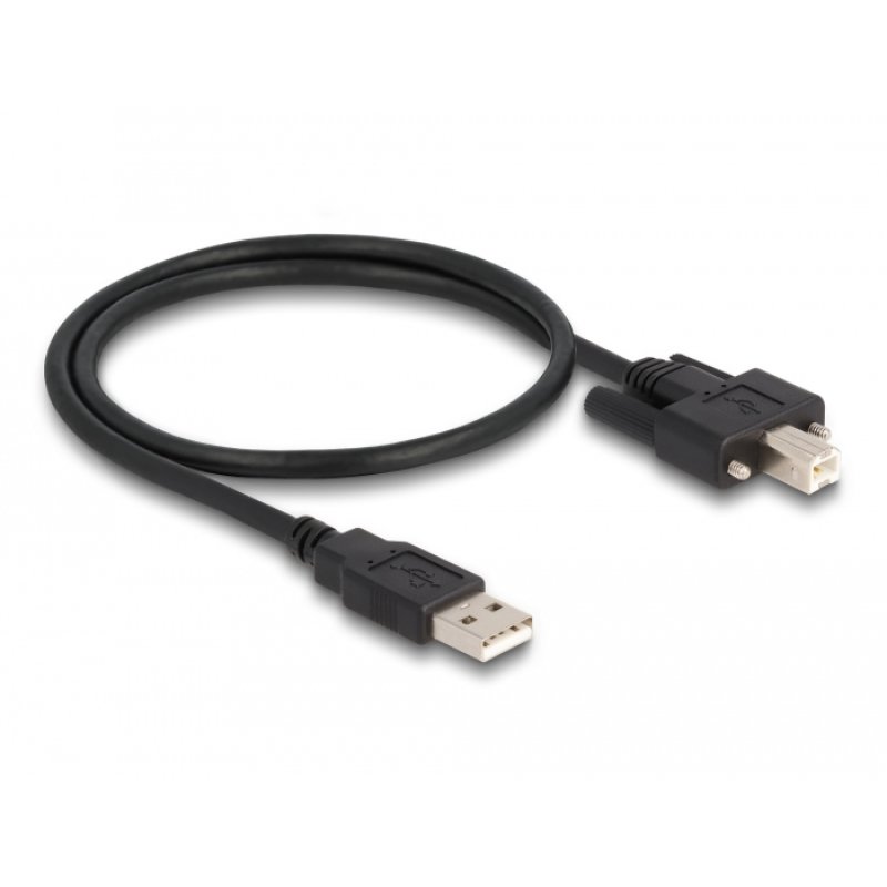 DeLOCK Câble USB 2.0 Type-A mâle vers Type-B mâle avec vis 0,5 m